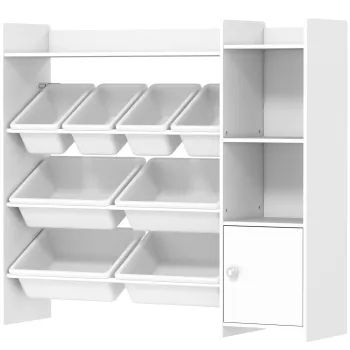 AIYAPLAY Mobilier depozitare copii 3-8 ani, depozitare jucarii cu 8 cutii detasabile, etajere de depozitare, dulap, alb | Aosom Romania 5af9 imagine