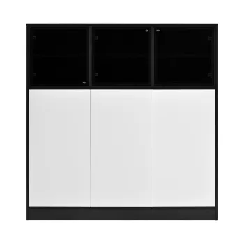 Bufet-dulap de bucatarie cu iluminare LED, Alb | Aosom Romania 7480 imagine
