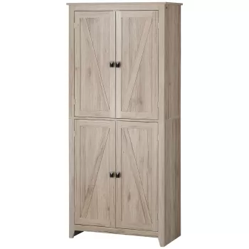 Dulap bufet cu 4 usi HOMCOM, organizator si rafturi reglabile, natural | AOSOM RO 5197 imagine