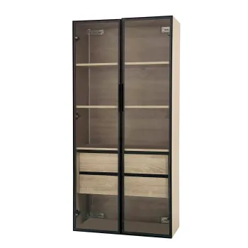 Dulap de baie cu iluminare LED, Negru | Aosom Romania 9890 imagine