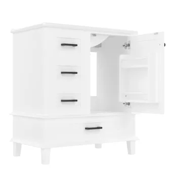 Dulap de baie pe podea cu chiuveta, spatiu de depozitare variat, 76x46x83,5 cm, Alb a6e8 imagine