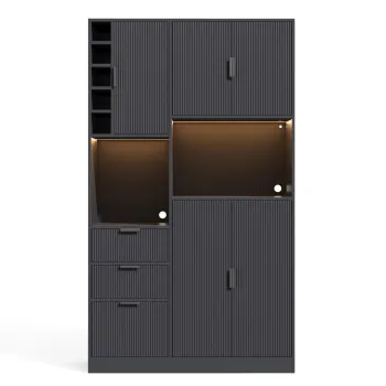 Dulap de bucatarie modern, Negru | Aosom Romania 45fc imagine