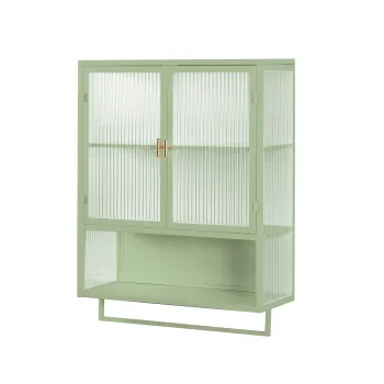 Dulap modern cu usi din sticla, Verde | Aosom Romania 1e5d imagine
