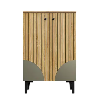 Dulap modern pentru pantofi, cu mult spatiu de depozitare, usi si mai multe rafturi, 60x32x94 cm, Culoare naturala 8cc6 imagine