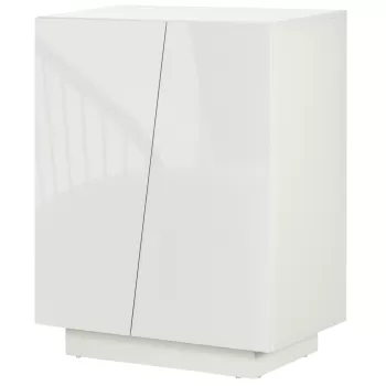Dulap multifunctional cu 3 nivele HOMCOM din PA alb cu polita reglabila pe 3 niveluri si baza inaltata, 70x40x88 cm 299d imagine