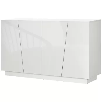 Dulap multifunctional HOMCOM cu 5 niveluri din PA alb cu polita reglabila pe 3 niveluri si baza inaltata, 150x40x88 cm 662a imagine