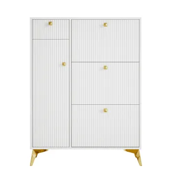 Dulap pentru pantofi cu 3 clapete, Alb | Aosom Romania 518b imagine