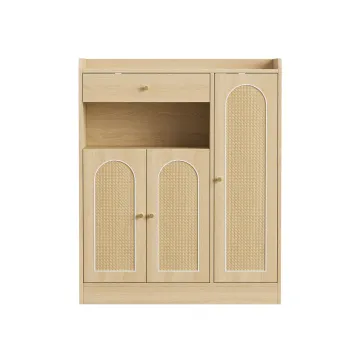 Dulap pentru pantofi din rattan, Culoare naturala | Aosom Romania 6ec7 imagine