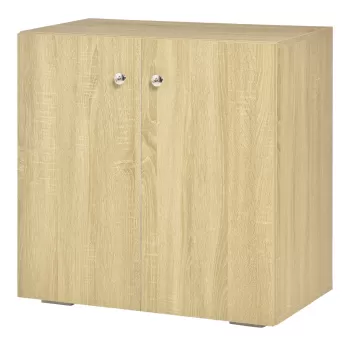 Dulapior Multifunctional HOMCOM cu 2 Usi, Dulapior Sufragerie sau Birou din Lemn cu Manere din Aluminiu, 70x39x70cm a4e8 imagine