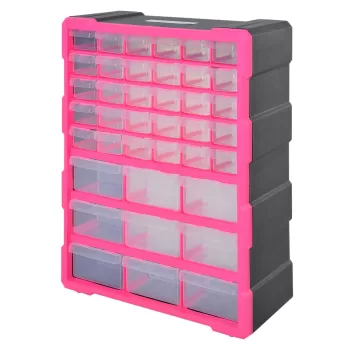 DURHAND Dulap din Plastic pentru Obiecte mici cu 39 Sertare Transparente dd5d imagine