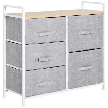 HOMCOM 5 sertare detasabile Dulap organizator pentru casa cadru din otel 0ce3 imagine
