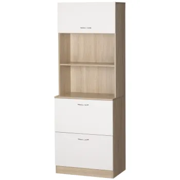 HOMCOM Bufet de bucatarie dulap de bucatarie cu multi-stocare 2 sertare 1 dulap + blat mare 60 x 38 x 168 cm MDF alb | Aosom Romania 94ca imagine