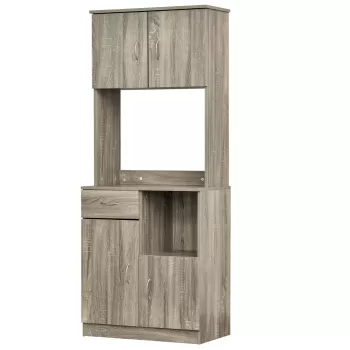 HOMCOM Bufet Modern pentru Bucatarie sau Sala de Pranz, Mobilier Bufet cu Dulapioare si Sertare din Lemn, Gri, 71x41x178cm 6150 imagine