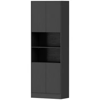HOMCOM Camara de bucatarie 170 cm, dulap cu raft reglabil, negru aspect lemn | Aosom Romania befe imagine