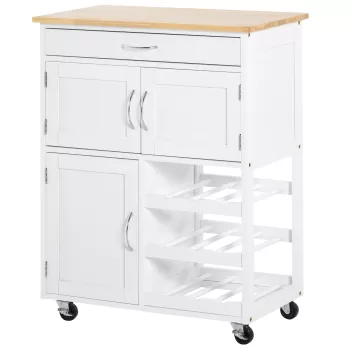 HomCom carucior bucatarie, suport pentru sticle, dulap de bucatarie, mobilier pentru bucatarie | AOSOM RO 17d0 imagine