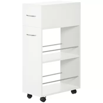 HOMCOM Carucior de bucatarie, carucior de depozitare, dulap cu sertar si rafturi deschise, mobilier de bucatarie | AOSOM RO 62a0 imagine