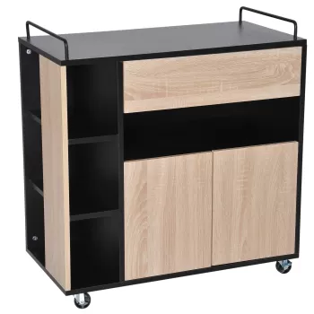HomCom carucior de bucatarie tip dulap, cu roti, 76.5x40x82cm | AOSOM RO d480 imagine
