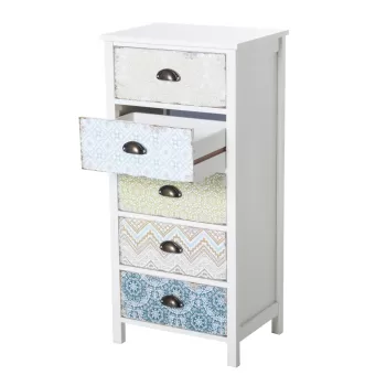 Homcom Comoda Dulapior Vintage cu 5 Sertare Fantezie, 46x34x97.5cm a2c0 imagine