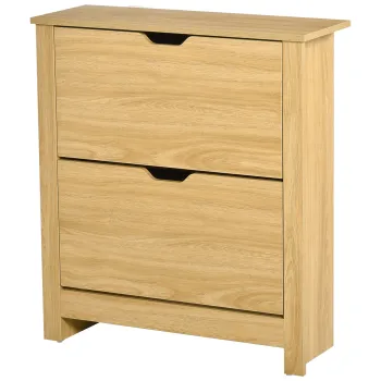 HOMCOM Comoda pentru pantofi hol, dulap pentru pantofi mobilier de intrare si coridor - 2 usi basculante 2 compartimente | Aosom Romania cb26 imagine