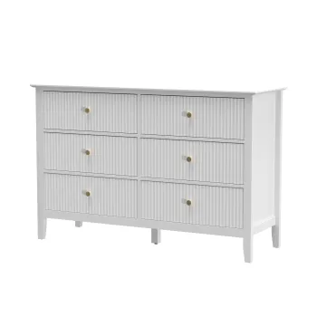 HOMCOM Comoda Sideboard cu 6 sertare Dulap modern de depozitare pentru living dormitor hol 100 x 40 x 78 cm Alb | Aosom Romania bb46 imagine