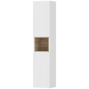 HOMCOM Dulap baie, independent cu 2 usi si raft deschis, Alb | Aosom Romania aebd imagine