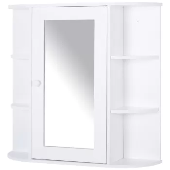 HomCom, dulap baie, suspendat, cu oglinda, 66x17x63 cm, alb | Aosom Ro 7ce6 imagine