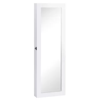 HomCom dulap bijuterii cu oglinda, 37x9.5x121 cm, neagra | AOSOM RO da17 imagine