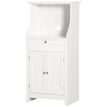 HOMCOM Dulap Bucatarie pentru Cuptor cu Microunde cu Sertar si Dulap 2 Usi Alb | Aosom Romania db90 imagine