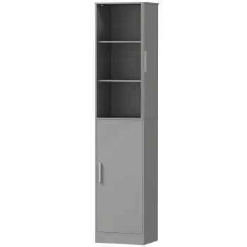 HOMCOM Dulap coloana pentru baie cu 2 usi si 4 rafturi reglabile, 40 x 35 x 180 cm, gri | Aosom Romania bcd9 imagine
