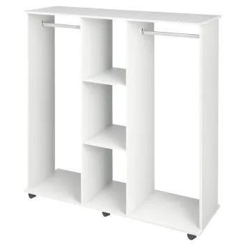 HOMCOM Dulap cu 5 Rafturi si 6 Roti, 120x40x128 cm, Negru | Aosom Romania 3921 imagine