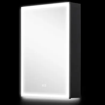 HOMCOM Dulap cu Oglinda pentru Baie cu Lumini LED si Priza pentru Aparat de Ras, Dulap Suspendat cu Functie Anti-Ceata, Reglare Luminozitate, 3 Culori, Negru | Aosom Romania 60f3 imagine