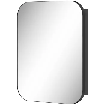 HOMCOM Dulap cu oglinda pentru baie, dulap baie cu oglinda, raft reglabil, 40,2 x 10,2 x 50,9 cm, Negru | Aosom Romania 96b4 imagine