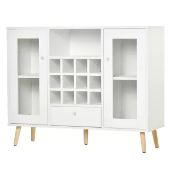 HOMCOM dulap cu suport sticle, 100x33x80cm, alb | Aosom Ro 4296 imagine