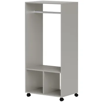 HOMCOM Dulap cuier polita 2 nise cuier 4 roti pivotante dim. 60L x 40l x 128H cm gri | Aosom Romania ab70 imagine
