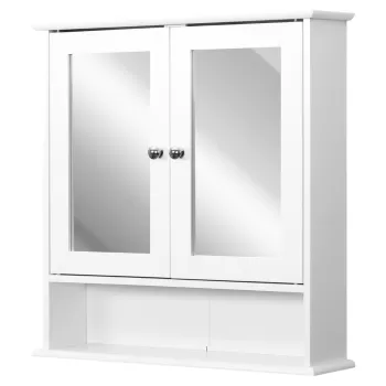 HomCom, dulap de baie cu oglinda, 56x13x58 cm, alb | Aosom.ro 60b3 imagine