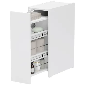 HOMCOM Dulap de Baie Economisitor din PAL Alb cu 3 Niveluri | Aosom Romania b1e4 imagine