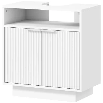 HOMCOM Dulap de Baie Sub Chiuveta cu Raft Interior Ajustabil Alb | Aosom Romania 6444 imagine
