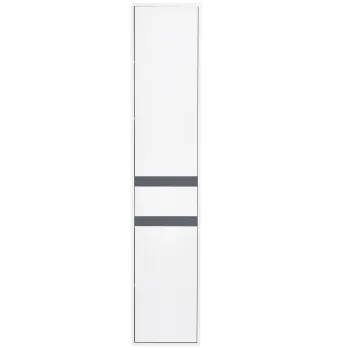 HOMCOM Dulap de Baie tip Coloana, cu 2 Dulapuri cu Polite Reglabile si Sertar Central, Dulap Baie din Lemn, 35x31x172 cm, Alb bc8c imagine