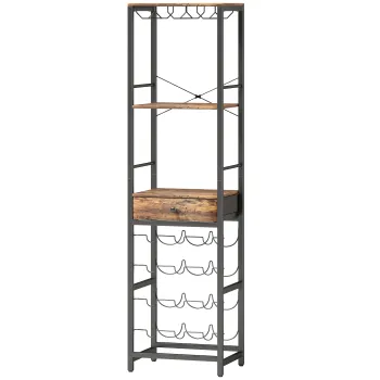 HOMCOM Dulap de Bar, Mobilier de Bar cu Sertar si Suport pentru Pahare, Maro Rustic | Aosom Romania 3ef1 imagine