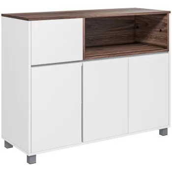 HOMCOM Dulap de Bucatarie Bufet Modern din Lemn cu Dulapuri, Sertar si Compartiment Deschis, Dulap Multifunctional 0b9e imagine