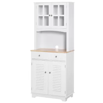 HomCom dulap de bucatarie, din lemn, 68x39,5x170 cm, alb | AOSOM RO 6702 imagine
