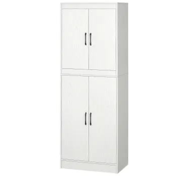 HOMCOM Dulap de bucatarie Mobila auxiliara cu 4 usi si 5 rafturi deschise 60x36x168 cm Alb | Aosom Romania e0a3 imagine