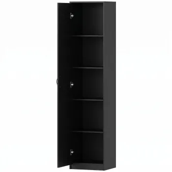 HOMCOM Dulap de bucatarie Slim cu 5 rafturi si spatiu interior reglabil, din lemn, 40x35x180 cm, negru | Aosom Romania 2f9b imagine
