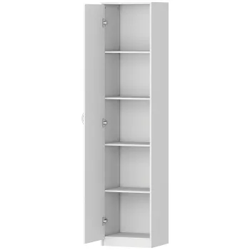 HOMCOM Dulap de bucatarie slim cu 5 rafturi si spatiu intern reglabil, din lemn, 40x35x180 cm, alb | Aosom Romania 547c imagine