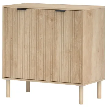 HOMCOM Dulap de Depozitare cu 2 Usi si Rafturi Reglabile, 78x40x77,5 cm, Stejar | Aosom Romania 54d2 imagine