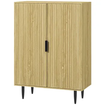 HOMCOM Dulap de Depozitare pentru Pantofi, Dulap pentru Intrare pe 5 Niveluri cu Rafturi Reglabile si Picioare Metalice, 80x38x110 cm, Stejar 0921 imagine