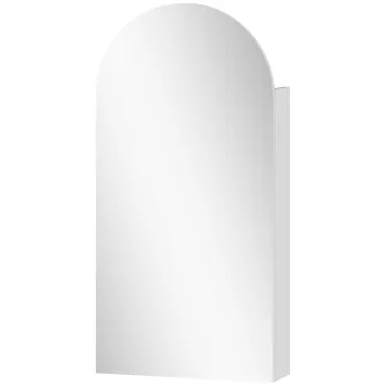 HOMCOM Dulap de perete pentru baie cu oglinda, corp pentru baie fara rama in arc si etajere reglabile din sticla, alb | Aosom Romania 631d imagine