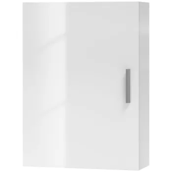 HOMCOM Dulap de Perete pentru Baie cu Rafturi Reglabile din Sticla Securizata, 40x15x55 cm, Alb lucios | Aosom Romania fa2f imagine