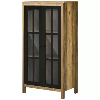 HOMCOM Dulap depozitare; dulap modern pentru bucatarie cu usi din sticla pentru bucatarie, sufragerie si birou, alb | Aosom RO 37d5 imagine