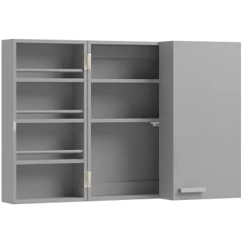 HOMCOM Dulap medical de perete cu usi duble, dulap pentru baie cu 4 rafturi, inchis cu cheie, 2 chei, Gri | Aosom Romania e222 imagine